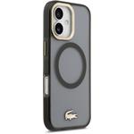Lacoste PC/TPU Frosted Finish Gold Logo MagSafe kryt pre iPhone 17, čierny