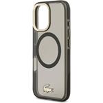 Lacoste PC/TPU Frosted Finish Gold Logo MagSafe kryt pre iPhone 17, čierny