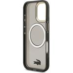 Lacoste PC/TPU Frosted Finish Gold Logo MagSafe kryt pre iPhone 17, čierny