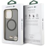 Lacoste PC/TPU Frosted Finish Gold Logo MagSafe kryt pre iPhone 17, čierny