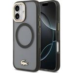 Lacoste PC/TPU Frosted Finish Gold Logo MagSafe kryt pre iPhone 17, čierny