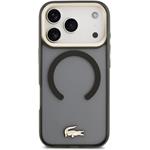 Lacoste PC/TPU Frosted Finish Gold Logo MagSafe kryt pre iPhone 17 Pro, čierny