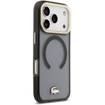 Lacoste PC/TPU Frosted Finish Gold Logo MagSafe kryt pre iPhone 17 Pro, čierny