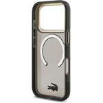 Lacoste PC/TPU Frosted Finish Gold Logo MagSafe kryt pre iPhone 17 Pro, čierny