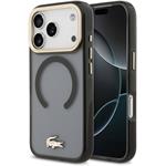 Lacoste PC/TPU Frosted Finish Gold Logo MagSafe kryt pre iPhone 17 Pro, čierny
