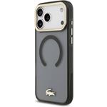 Lacoste PC/TPU Frosted Finish Gold Logo MagSafe kryt pre iPhone 17 Pro Max, čierny