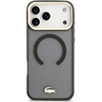 Lacoste PC/TPU Frosted Finish Gold Logo MagSafe kryt pre iPhone 17 Pro Max, čierny