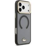 Lacoste PC/TPU Frosted Finish Gold Logo MagSafe kryt pre iPhone 17 Pro Max, čierny