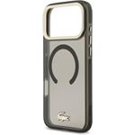 Lacoste PC/TPU Frosted Finish Gold Logo MagSafe kryt pre iPhone 17 Pro Max, čierny