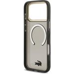 Lacoste PC/TPU Frosted Finish Gold Logo MagSafe kryt pre iPhone 17 Pro Max, čierny