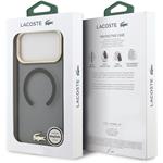Lacoste PC/TPU Frosted Finish Gold Logo MagSafe kryt pre iPhone 17 Pro Max, čierny