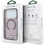Lacoste PC/TPU Frosted Finish Gold Logo MagSafe kryt pre iPhone 18 Pro, Burgundy