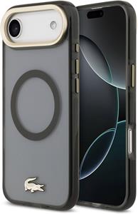 Lacoste PC/TPU Frosted Finish Gold Logo MagSafe kryt pre iPhone Air, čierny