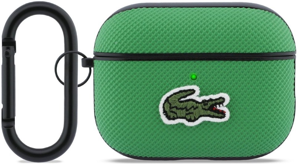 Lacoste Petit Pique Croc Logo Patch Pouzdro pro AirPods Pro 3 Green