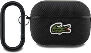 Lacoste Petit Pique Croc Logo Patch puzdro pre AirPods Pro 2, čierne