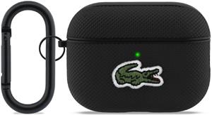 Lacoste Petit Pique Croc Logo Patch puzdro pre AirPods Pro 3, čierne
