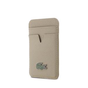 Lacoste PU Iconic Petit Pique MagSafe Peněženka Taupe