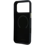 Lacoste PU Leather Champs Elysees Gold Logo MagSafe kryt pre iPhone 18 Pro Max, čierny