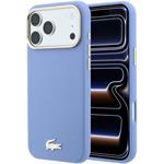 Lacoste PU Leather Champs Elysees Gold Logo MagSafe kryt pre iPhone 18 Pro Max, modrý