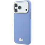 Lacoste PU Leather Champs Elysees Gold Logo MagSafe kryt pre iPhone 18 Pro, modrý
