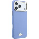 Lacoste PU Leather Champs Elysees Gold Logo MagSafe kryt pre iPhone 18 Pro, modrý