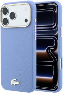 Lacoste PU Leather Champs Elysees Gold Logo MagSafe kryt pre iPhone 18 Pro, modrý