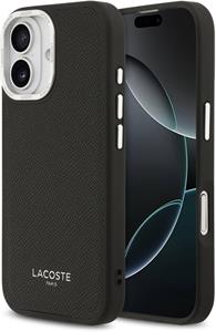 Lacoste PU Leather Champs Elysees MagSafe kryt pre iPhone 17, čierny