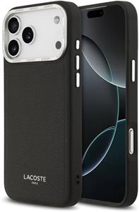 Lacoste PU Leather Champs Elysees MagSafe kryt pre iPhone 17 Pro Max, čierny