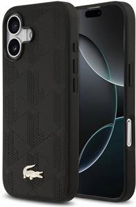 Lacoste PU Nomogramme Gold Logo MagSafe kryt pre iPhone 17, čierny