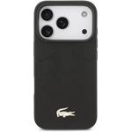 Lacoste PU Nomogramme Gold Logo MagSafe kryt pre iPhone 17 Pro, čierny
