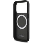 Lacoste PU Nomogramme Gold Logo MagSafe kryt pre iPhone 17 Pro, čierny