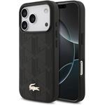 Lacoste PU Nomogramme Gold Logo MagSafe kryt pre iPhone 17 Pro, čierny
