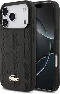 Lacoste PU Nomogramme Gold Logo MagSafe kryt pre iPhone 17 Pro, čierny