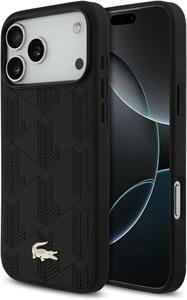 Lacoste PU Nomogramme Gold Logo MagSafe kryt pre iPhone 17 Pro Max, čierny