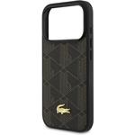 Lacoste PVC Blend MagSafe kryt + peňaženka pre iPhone 17 Pro, hnedý