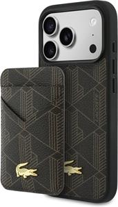 Lacoste PVC Blend MagSafe kryt + peňaženka pre iPhone 17 Pro, hnedý