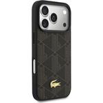 Lacoste PVC Blend MagSafe kryt + peňaženka pre iPhone 17 Pro Max, hnedý