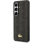 Lacoste PVC Blend Monogram Gold Logo Magnetic kryt pre Samsung Galaxy S26+, hnedý
