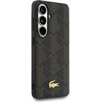 Lacoste PVC Blend Monogram Gold Logo Magnetic kryt pre Samsung Galaxy S26, hnedý