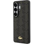 Lacoste PVC Blend Monogram Gold Logo Magnetic kryt pre Samsung Galaxy S26 Ultra, hnedý