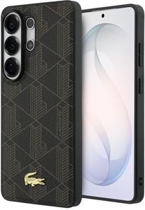Lacoste PVC Blend Monogram Gold Logo Magnetic kryt pre Samsung Galaxy S26 Ultra, hnedý
