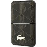 Lacoste PVC Blend Monogram Petit Pique MagSafe peňaženka so stojanom, hnedá
