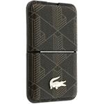 Lacoste PVC Blend Monogram Petit Pique MagSafe peňaženka so stojanom, hnedá