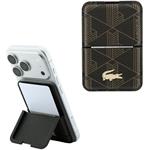 Lacoste PVC Blend Monogram Petit Pique MagSafe peňaženka so stojanom, hnedá