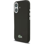Lacoste PVC Iconic Petit Pique Metal Logo MagSafe kryt pre iPhone 16, čierny