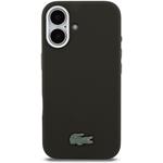 Lacoste PVC Iconic Petit Pique Metal Logo MagSafe kryt pre iPhone 16, čierny