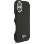 Lacoste PVC Iconic Petit Pique Metal Logo MagSafe kryt pre iPhone 16, čierny