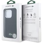 Lacoste PVC Iconic Petit Pique Metal Logo MagSafe kryt pre iPhone 16 Pro, čierny