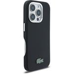 Lacoste PVC Iconic Petit Pique Metal Logo MagSafe kryt pre iPhone 16 Pro Max, čierny