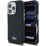 Lacoste PVC Iconic Petit Pique Metal Logo MagSafe kryt pre iPhone 16 Pro Max, čierny